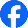 Facebook logo in blue circle