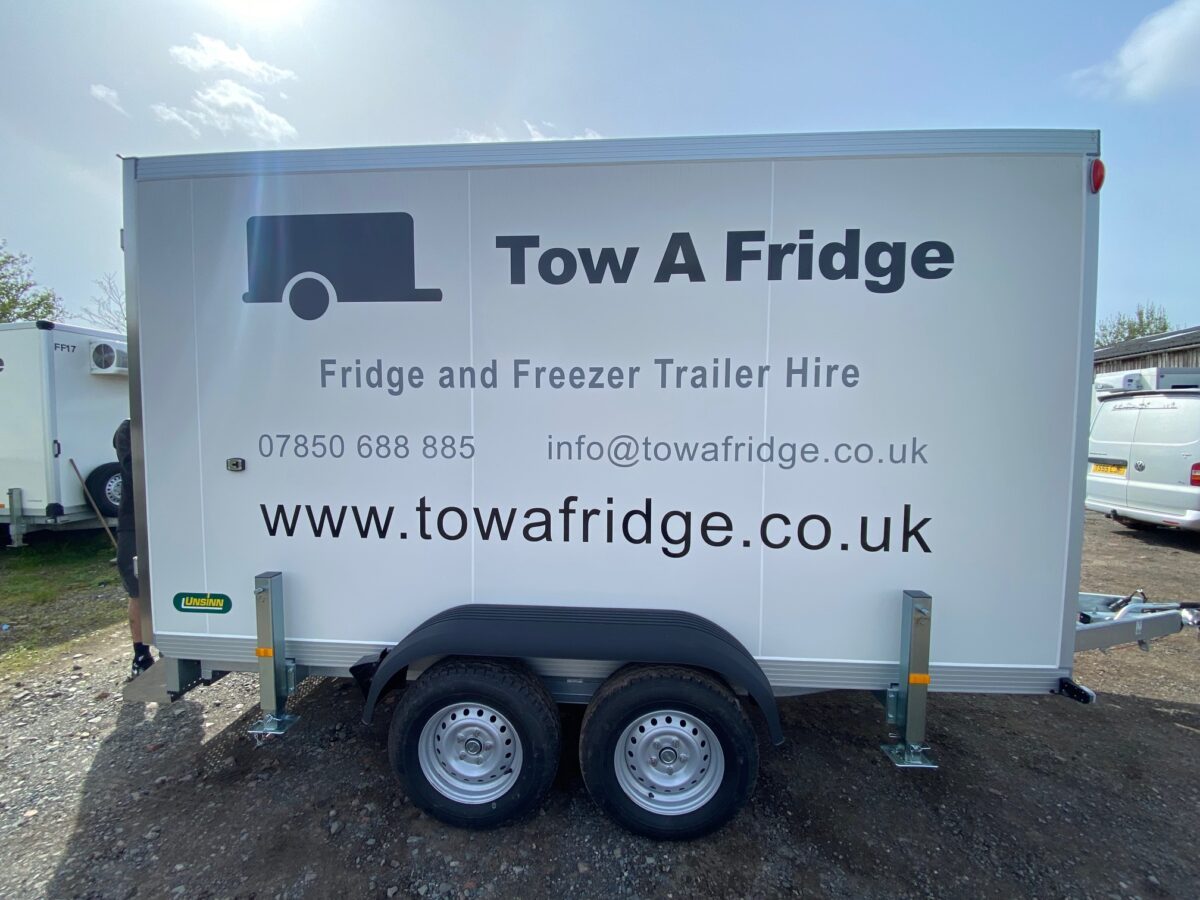 Fridge and freezer trailer for hire with contact details